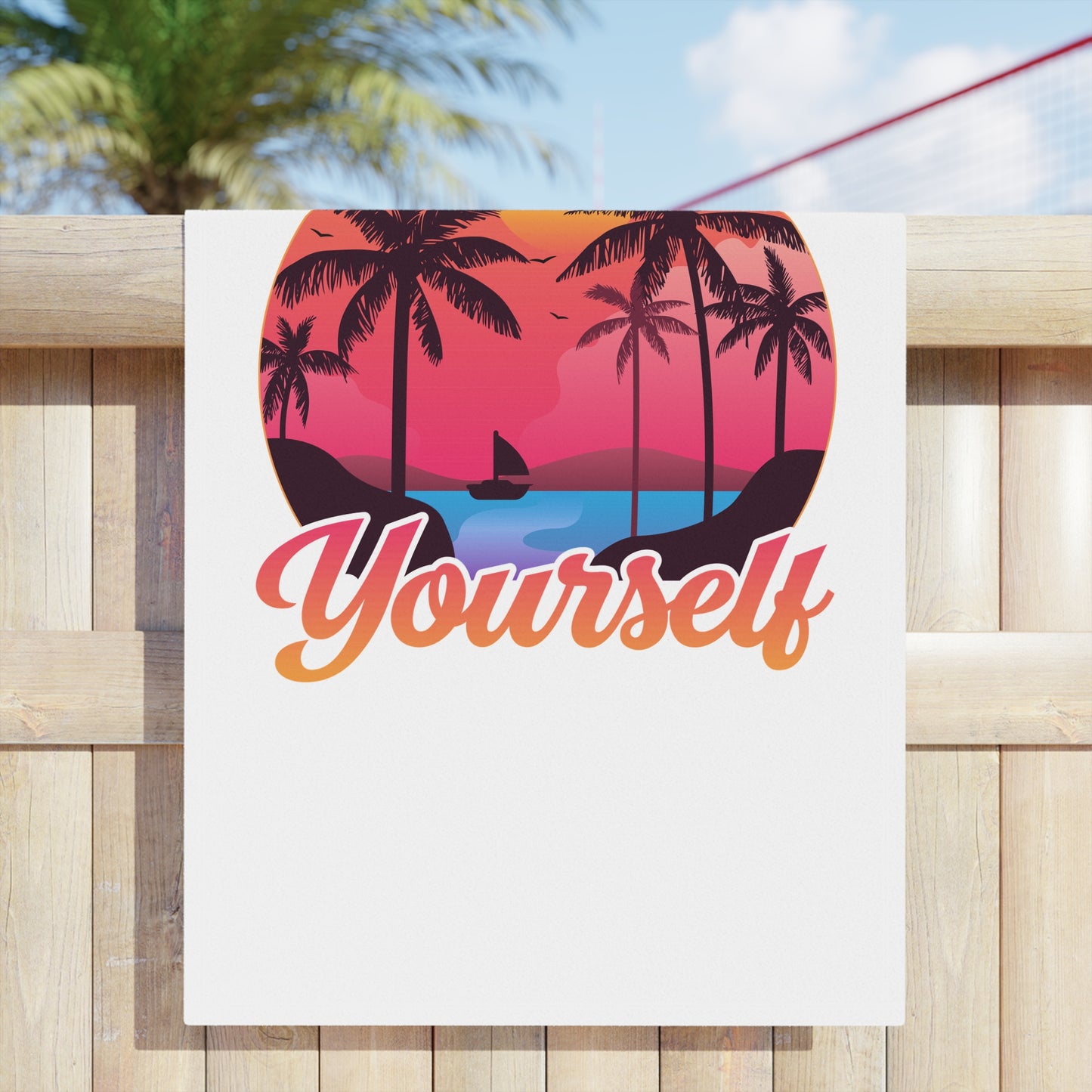 Tropical Beach Towels with Motivational Quote