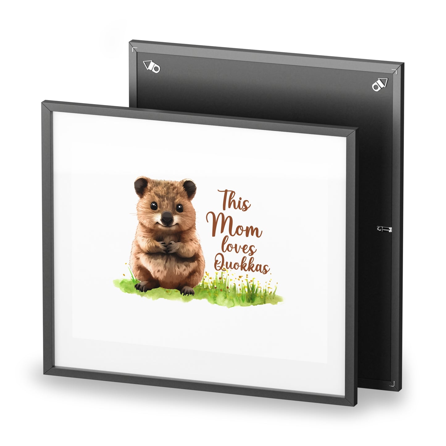 Quokka Mom Framed Poster — "This Mom Loves Quokkas" Matte Wall Art