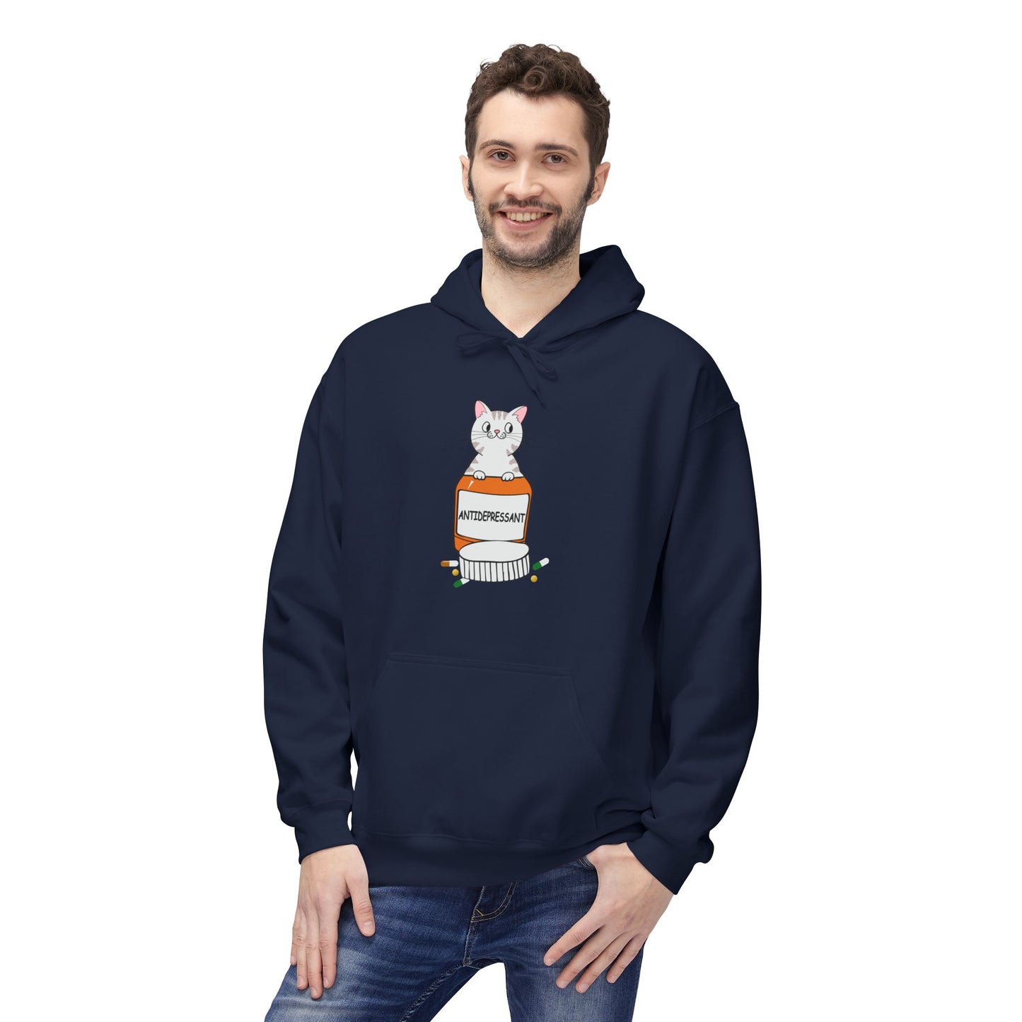 Cute Bunny in Medicine Bottle Hoodie — 'Anti Hiss' Graphic Pullover