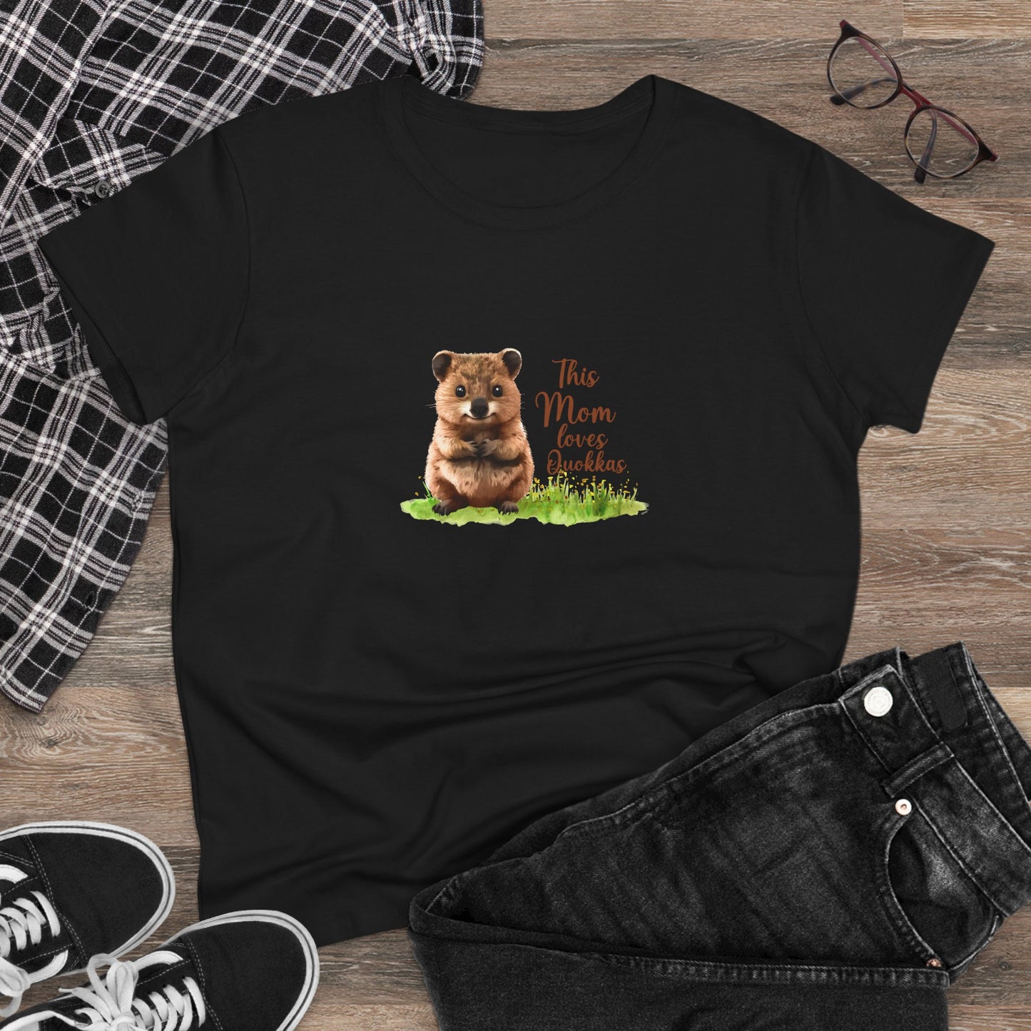 This Mom Loves Quokkas Graphic T-Shirt, Eco-Friendly Cotton Shirt