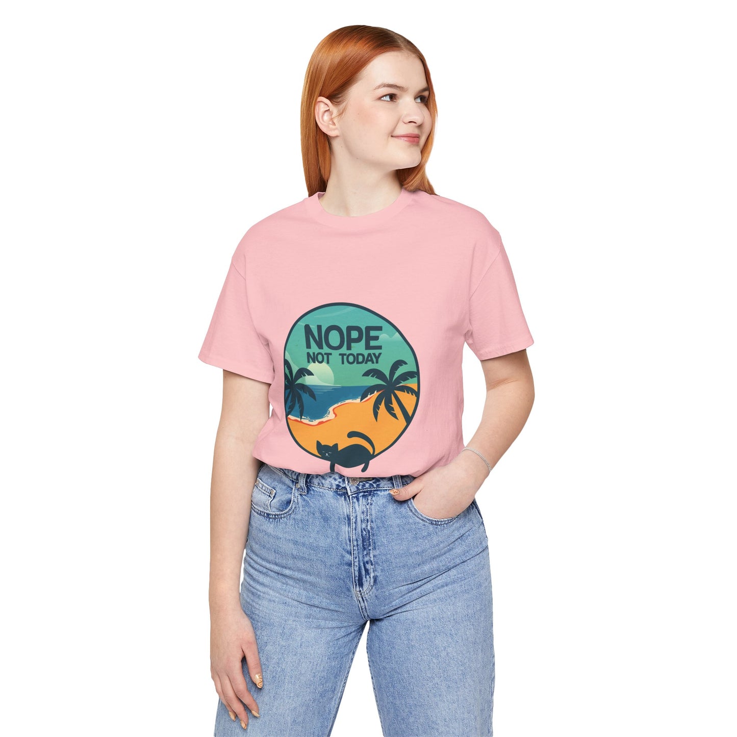 Nope Not Today Beach Cat Tee