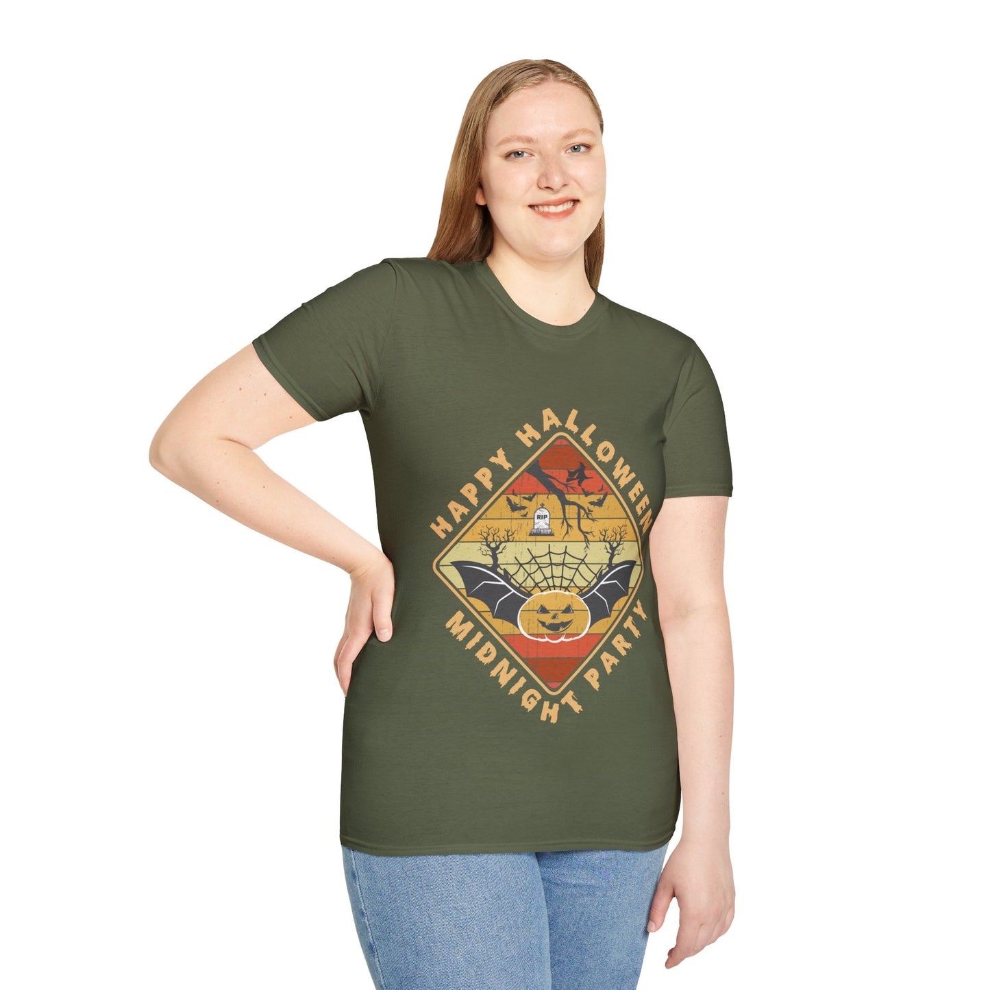 Unisex Halloween Tee - Happy Halloween Midnight Party T-Shirt