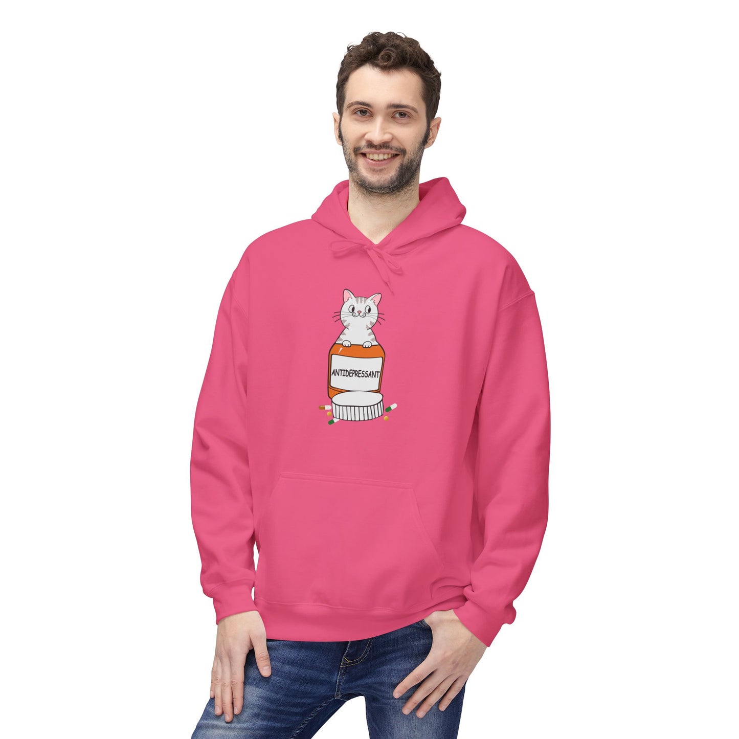 Cute Bunny in Medicine Bottle Hoodie — 'Anti Hiss' Graphic Pullover