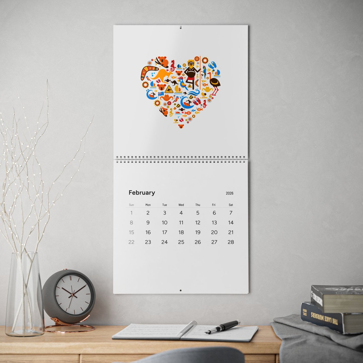 2026 'Just See Yourself' Tropical Sunset Wall Calendar — Inspirational Monthly Calendar