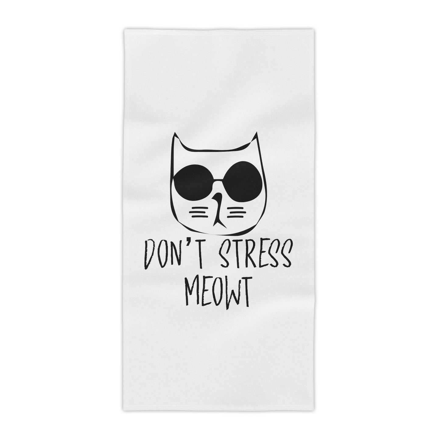 Don't Stress Meowt Cat Beach Towel — Funny Sunglasses Kitty Summer Towel