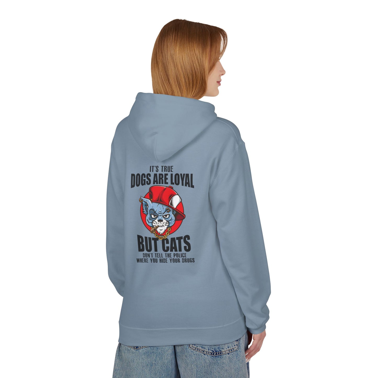 Hoodie — "Dogs Are Loyal But Cats Don’t Tell the Police" Graphic Cat Lover Pullover