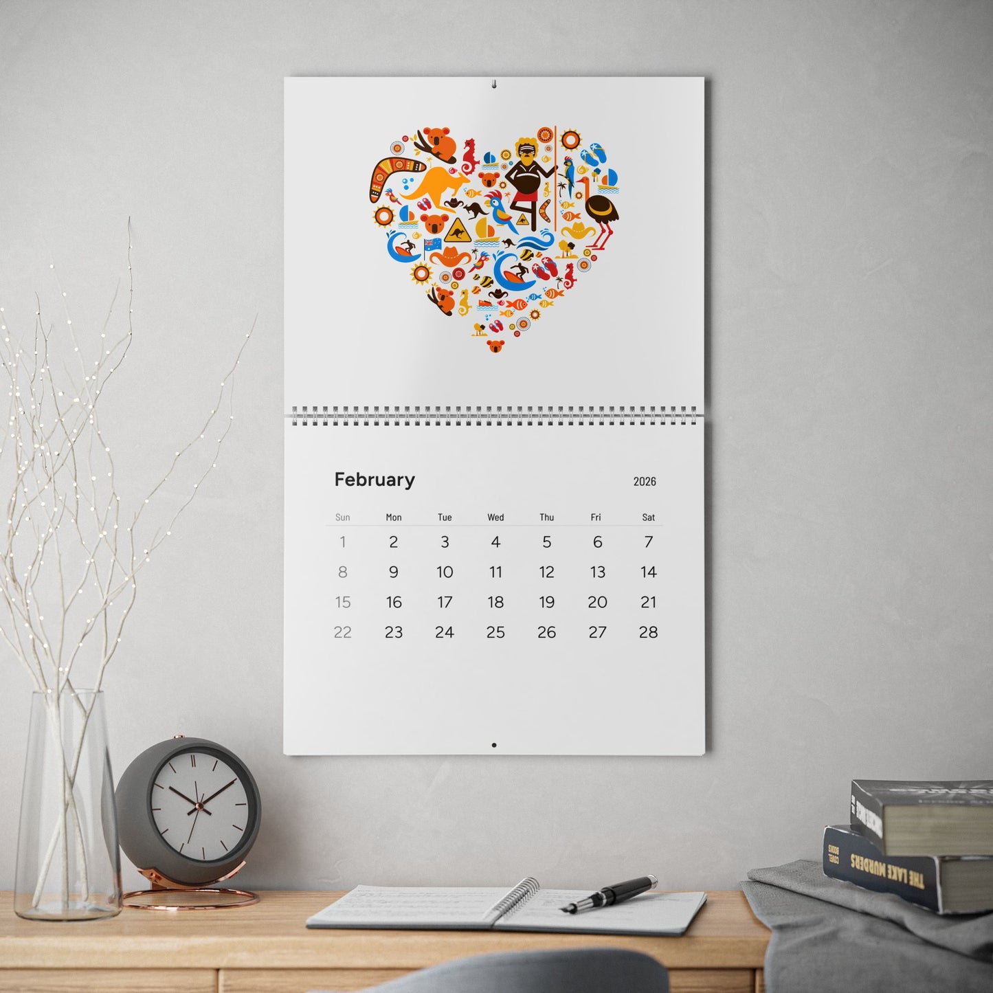 2026 'Just See Yourself' Tropical Sunset Wall Calendar — Inspirational Monthly Calendar