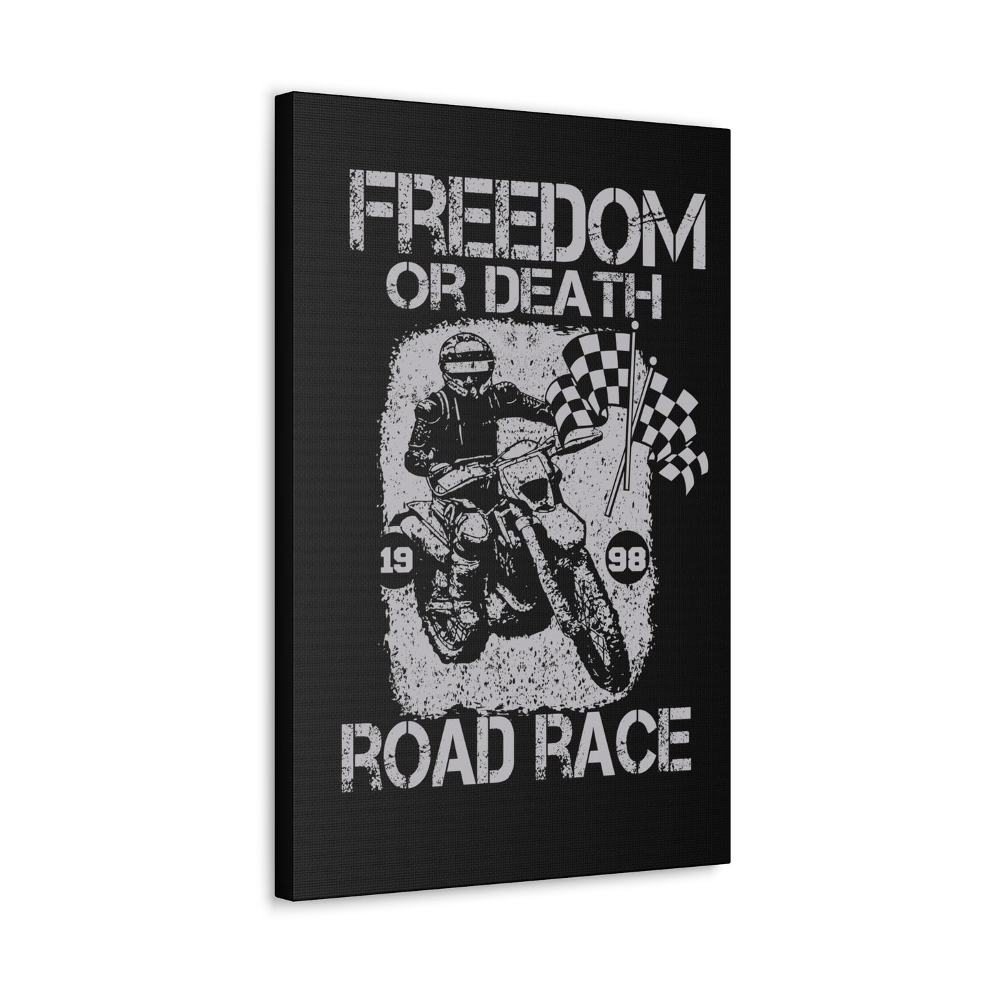 Motorcycle Art Print - Freedom or Death Road Race Decor
