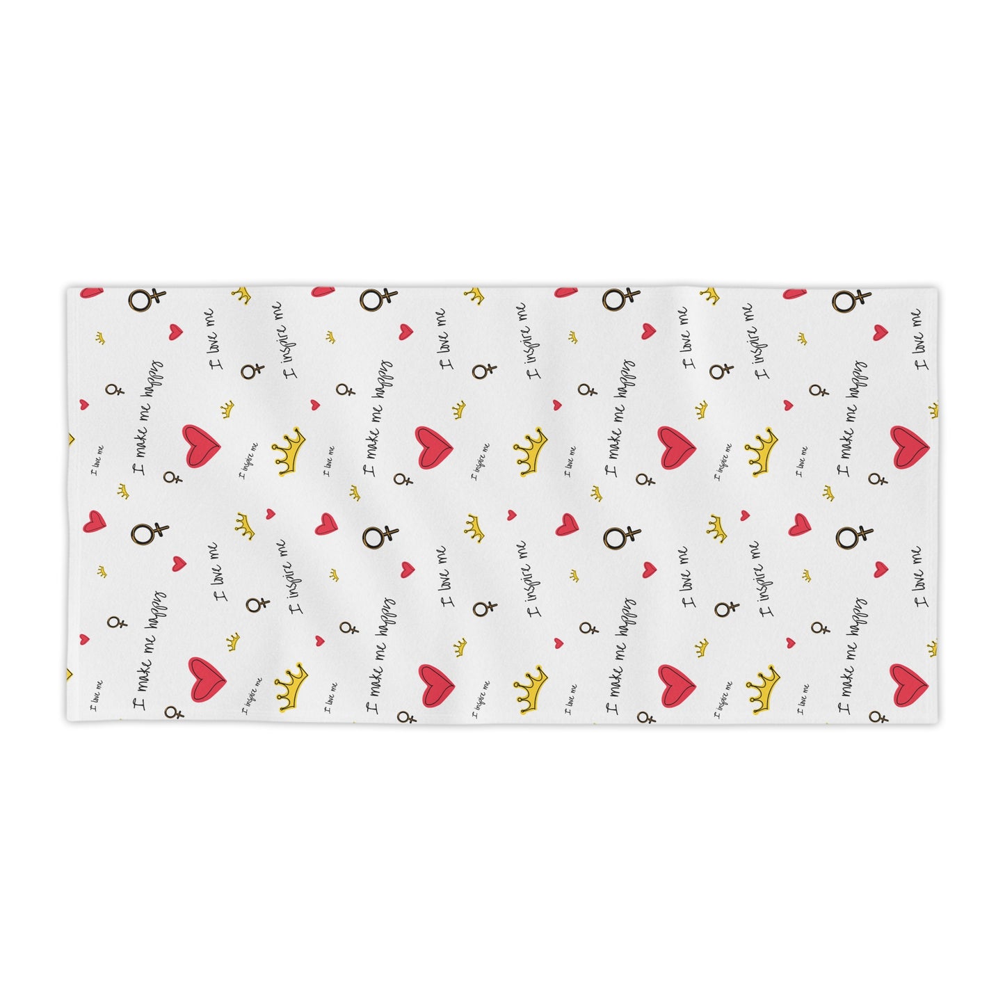 I Inspire Me Heart & Crown Beach Towel
