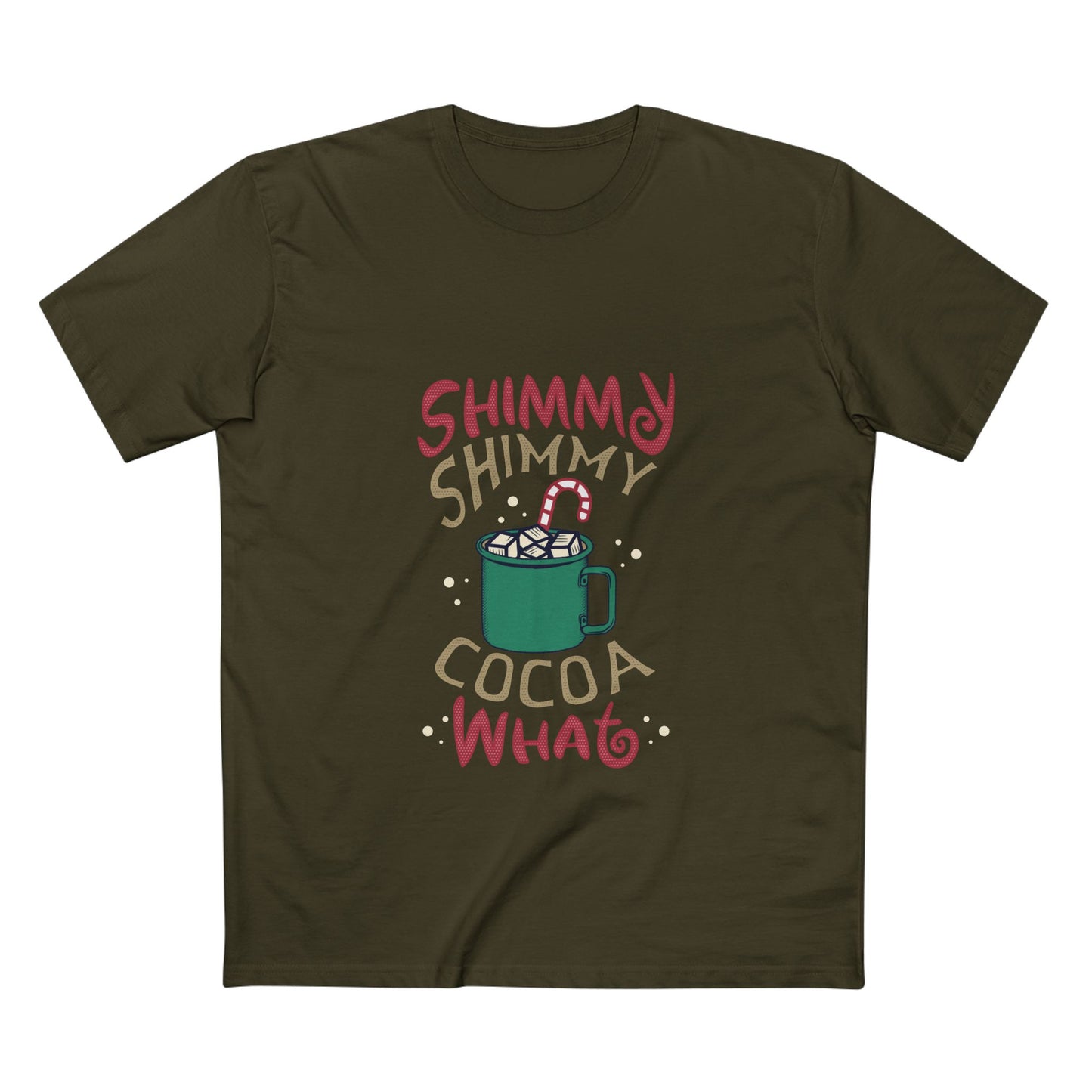 Shimmy Shimmy Cocoa What T‑Shirt — Funny Holiday Hot Cocoa Graphic Tee