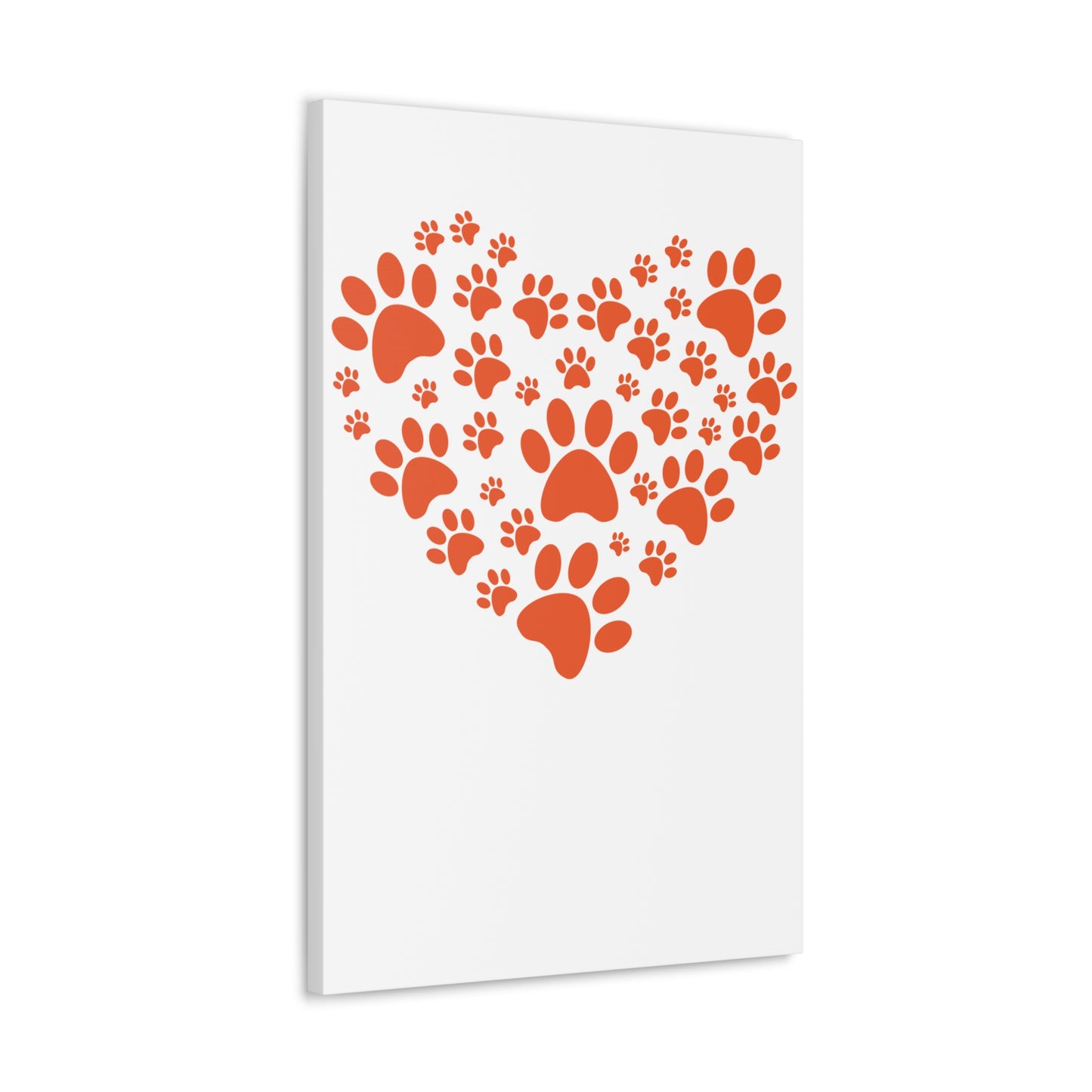 Pet Lover's Canvas Print - Dog Paw Heart Wall Art