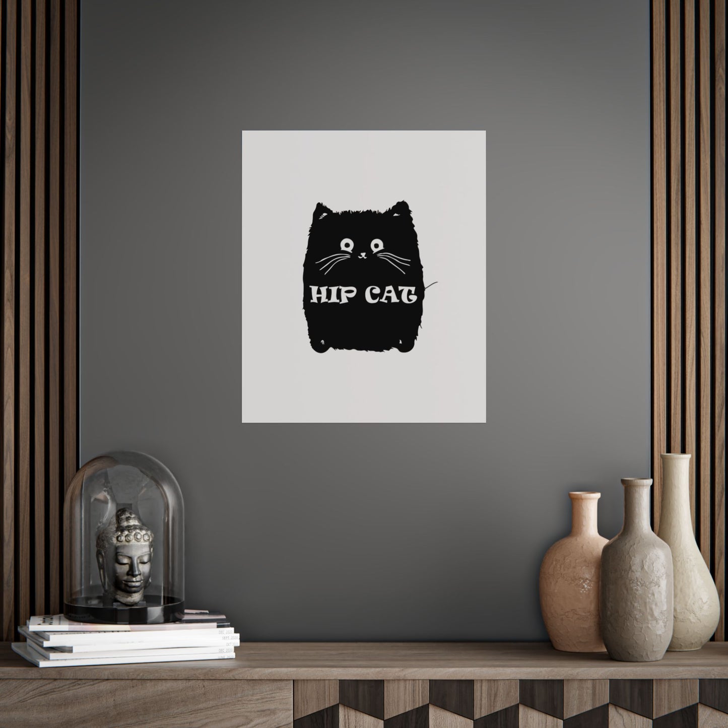 Hip Cat Poster — Cute Black Cat Wall Art Print