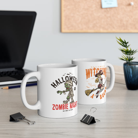 Halloween Zombie Night Ceramic Mug — 'Zombie Night' 11oz Coffee Cup