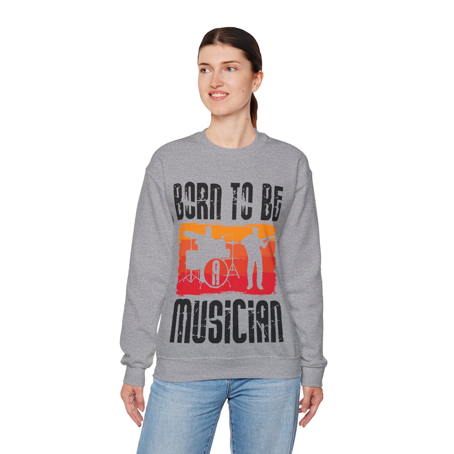 Musician Sweatshirt - "Born To Be Musician" Vintage Band Crewneck