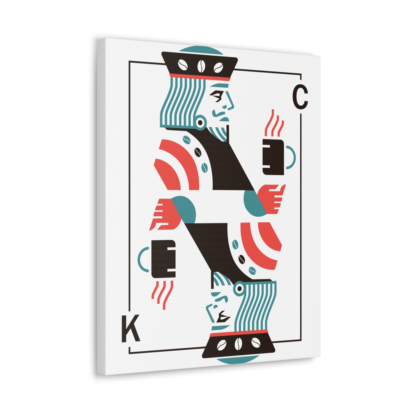 Coffee King Canvas Art — Modern Playing Card Wall Print