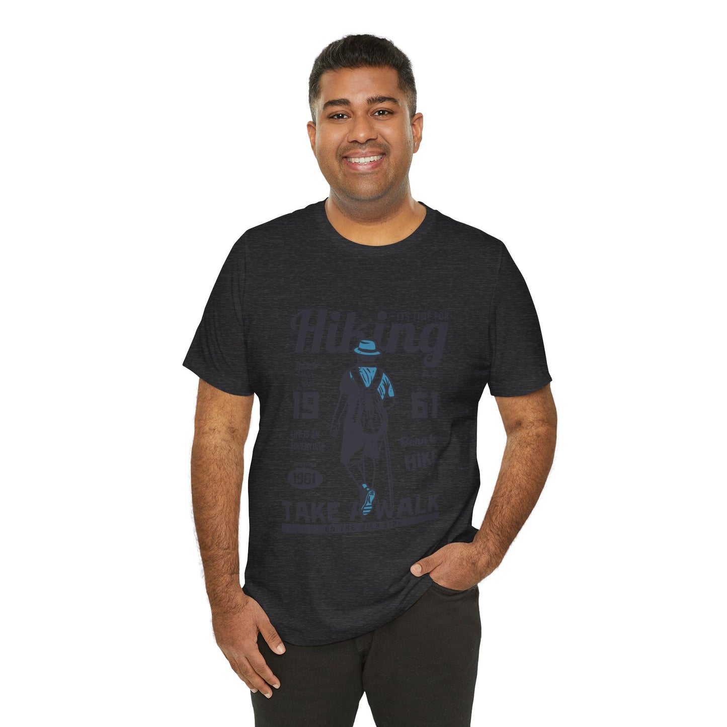 Hiking Tee — 'Take a Walk' Vintage Hiker Graphic T-Shirt