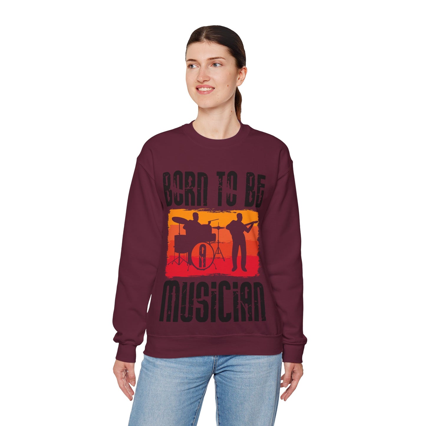 Musician Sweatshirt - "Born To Be Musician" Vintage Band Crewneck