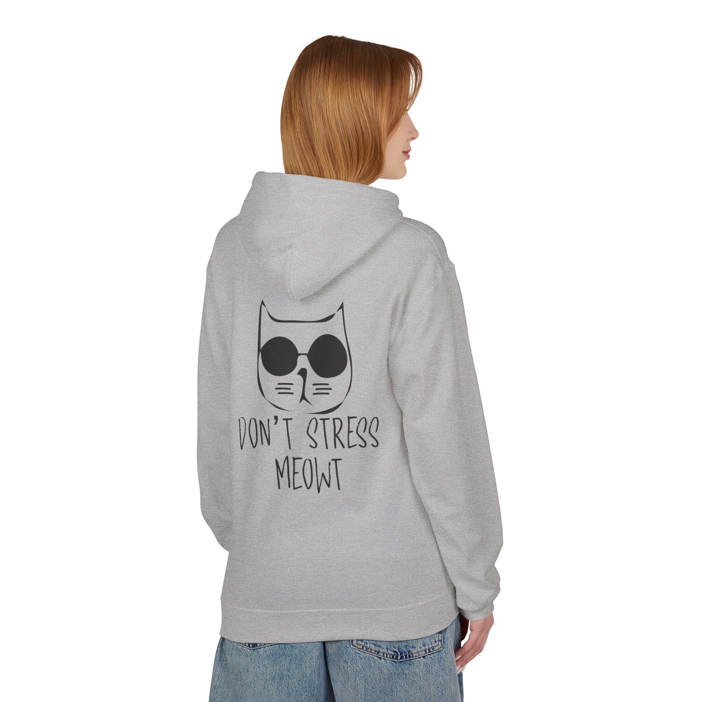 Cool Cat Vibes Hoodie - Cozy Fleece Pullover
