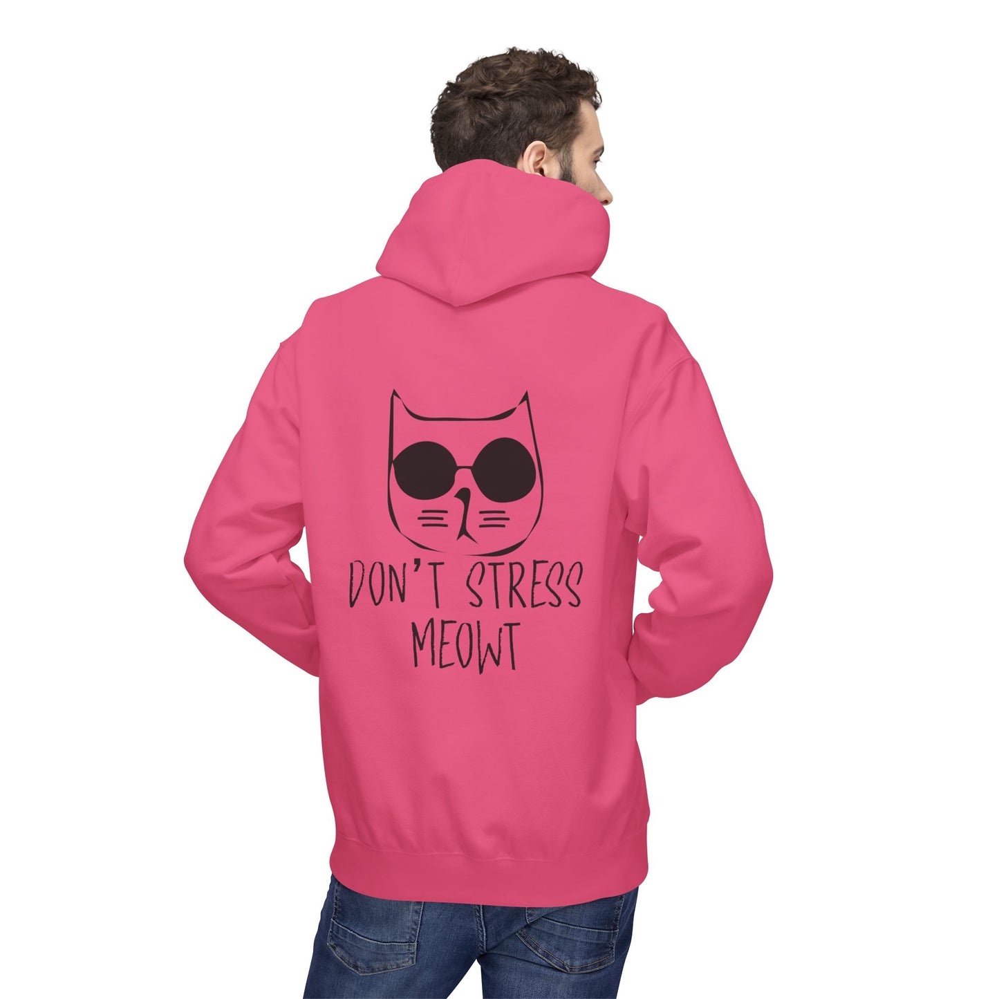 Cool Cat Vibes Hoodie - Cozy Fleece Pullover