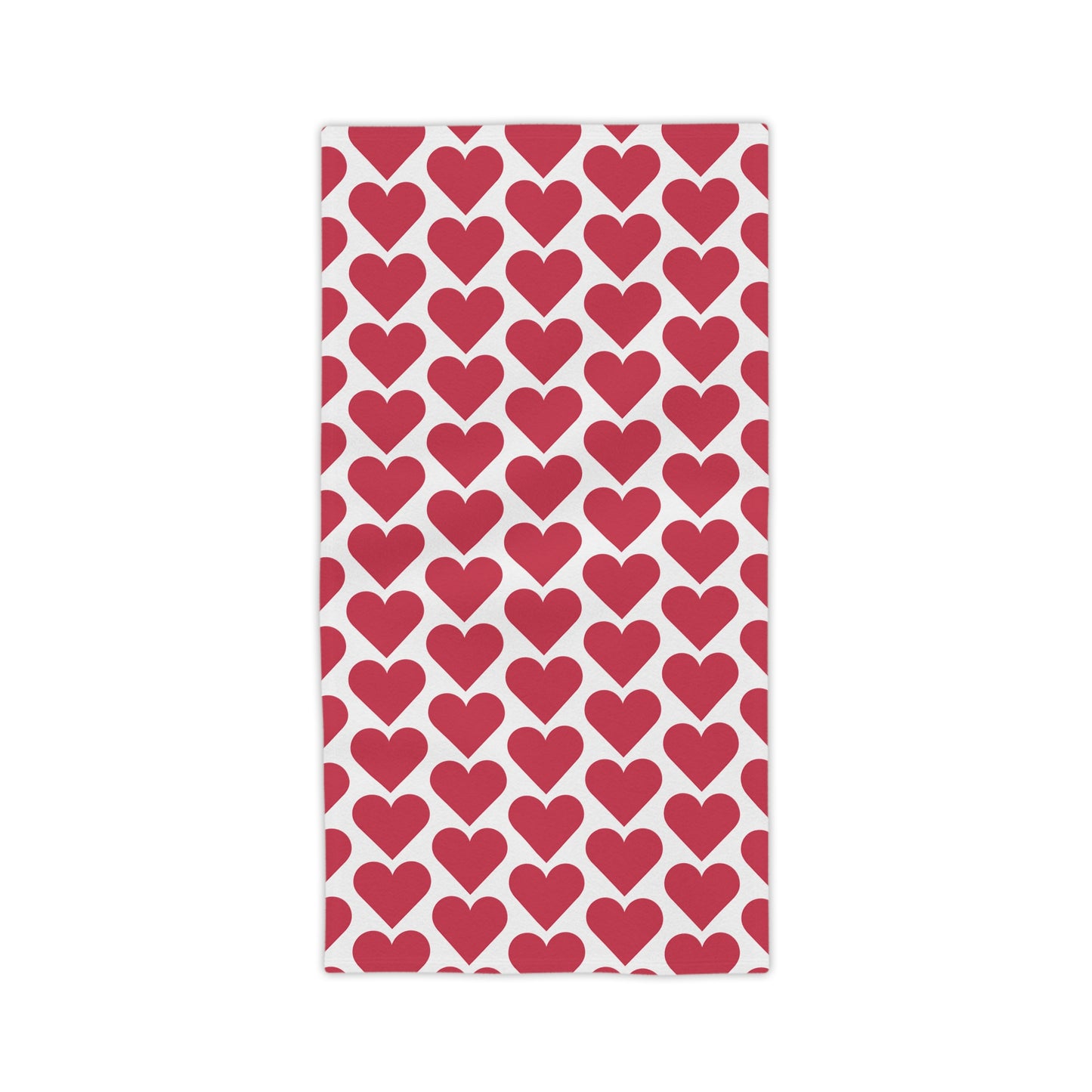 Red Heart Pattern Beach Towel — Valentine’s Day Romantic Pool & Beach Towel