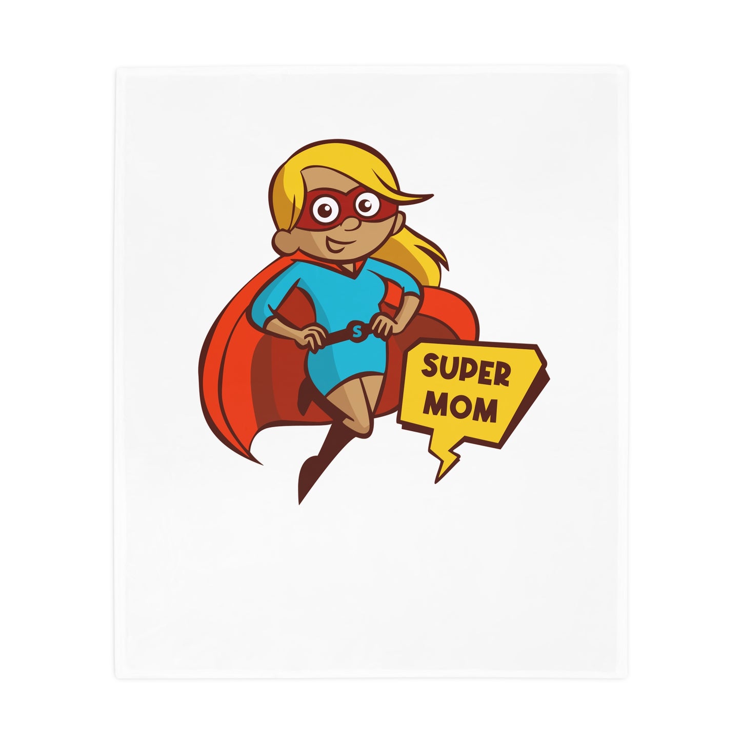 Super Mom Plush Fleece Blanket, Soft Throw for Baby Showers