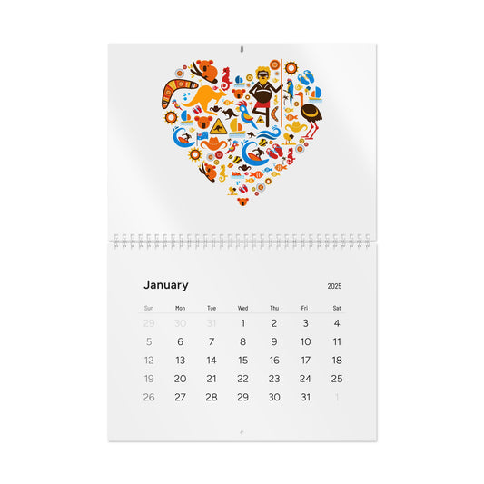 Colorful Illustrated Wall Calendar (2025)