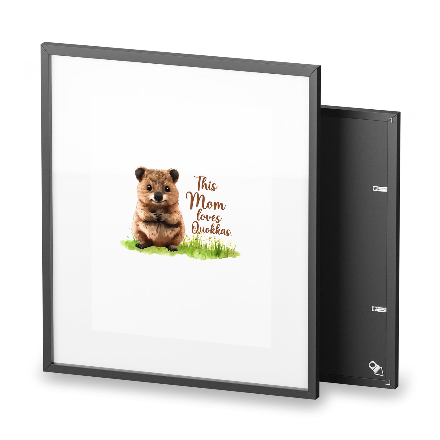 Quokka Mom Framed Poster — "This Mom Loves Quokkas" Matte Wall Art