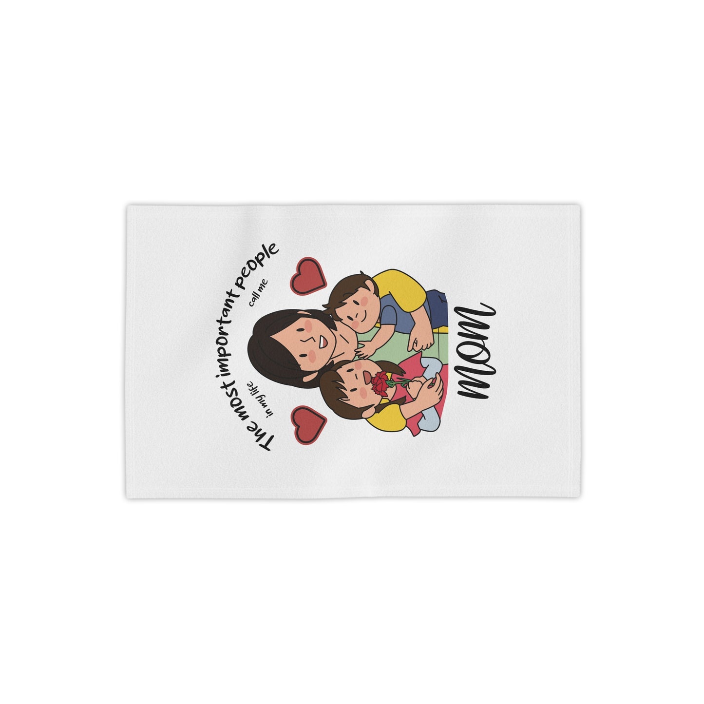 Mom & Kids Beach Towel — "The Most Important People" Family Graphic