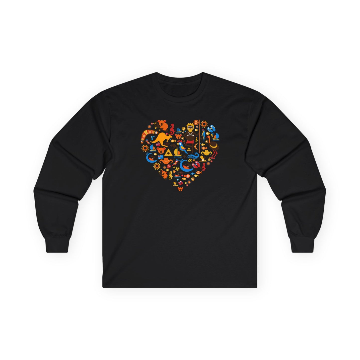 Summer Surf Heart Long Sleeve Tee — "Enjoy the Summer" Surf Graphic