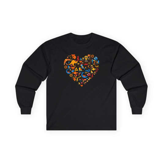 Summer Surf Heart Long Sleeve Tee — "Enjoy the Summer" Surf Graphic