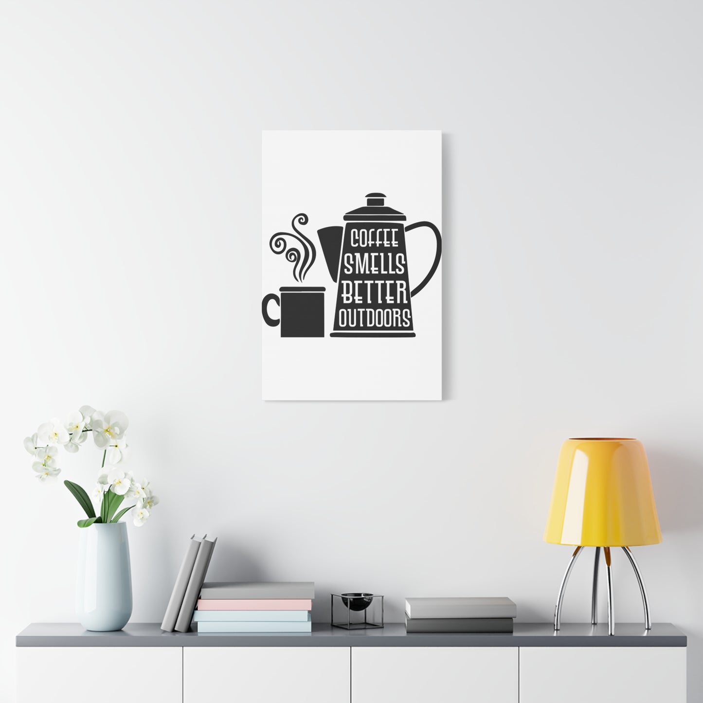 Coffee Smells Better Outdoors Wall Art