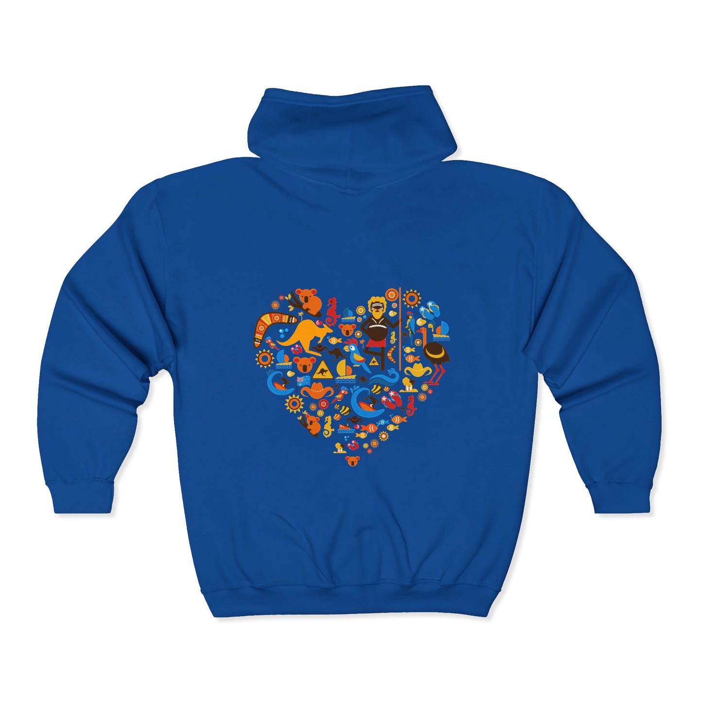 Zip Hoodie — Colorful Food Heart Graphic Full-Zip Hoodie