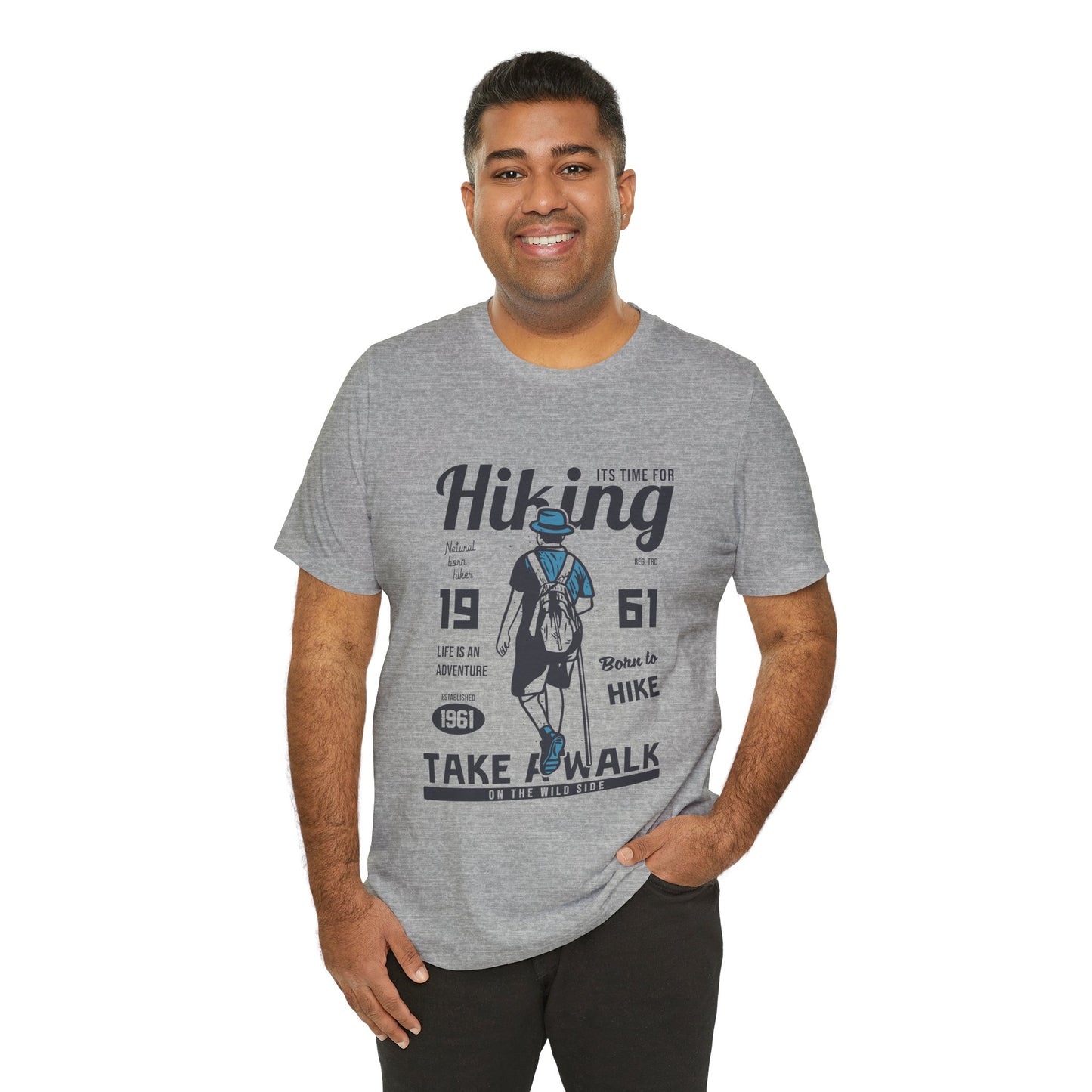 Hiking Tee — 'Take a Walk' Vintage Hiker Graphic T-Shirt