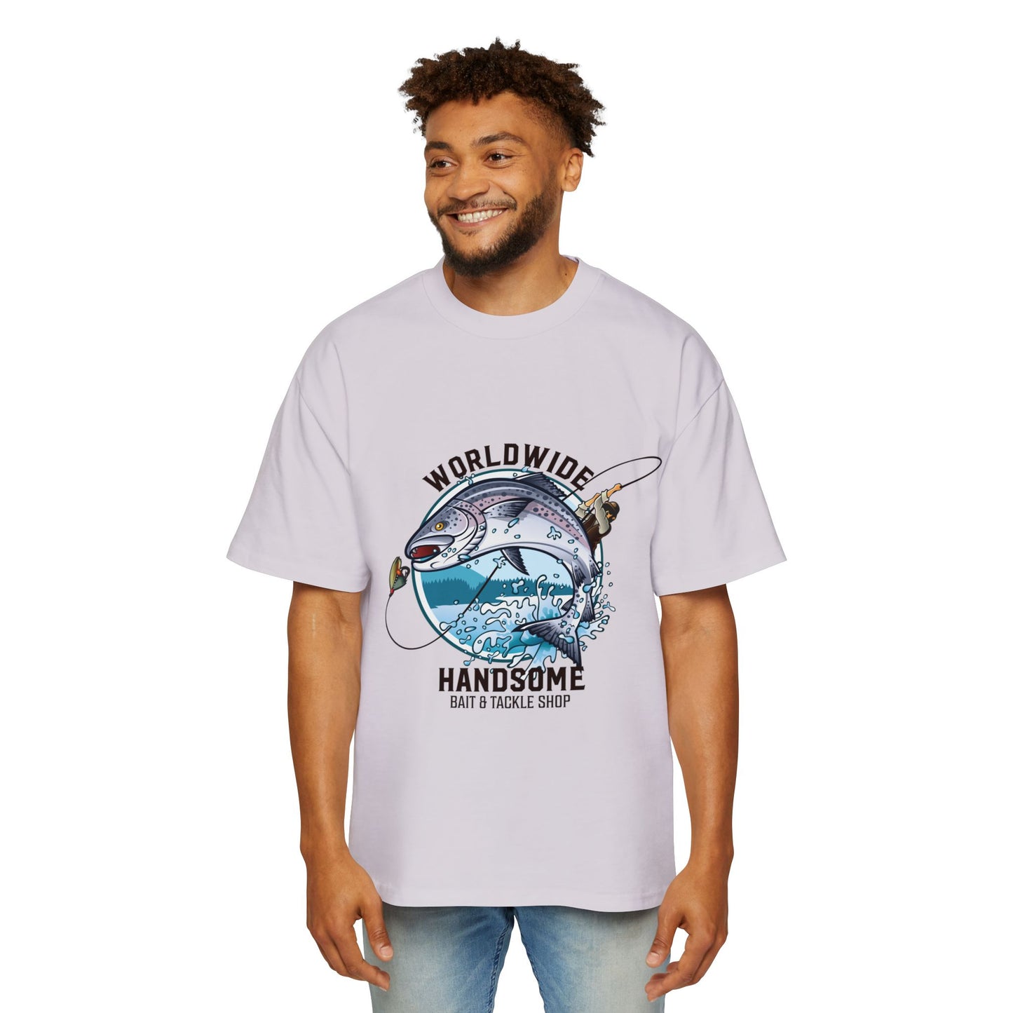 Fishing Tee — "Worldwide Handsome" Bass & Tackle Shop Graphic Shirt
