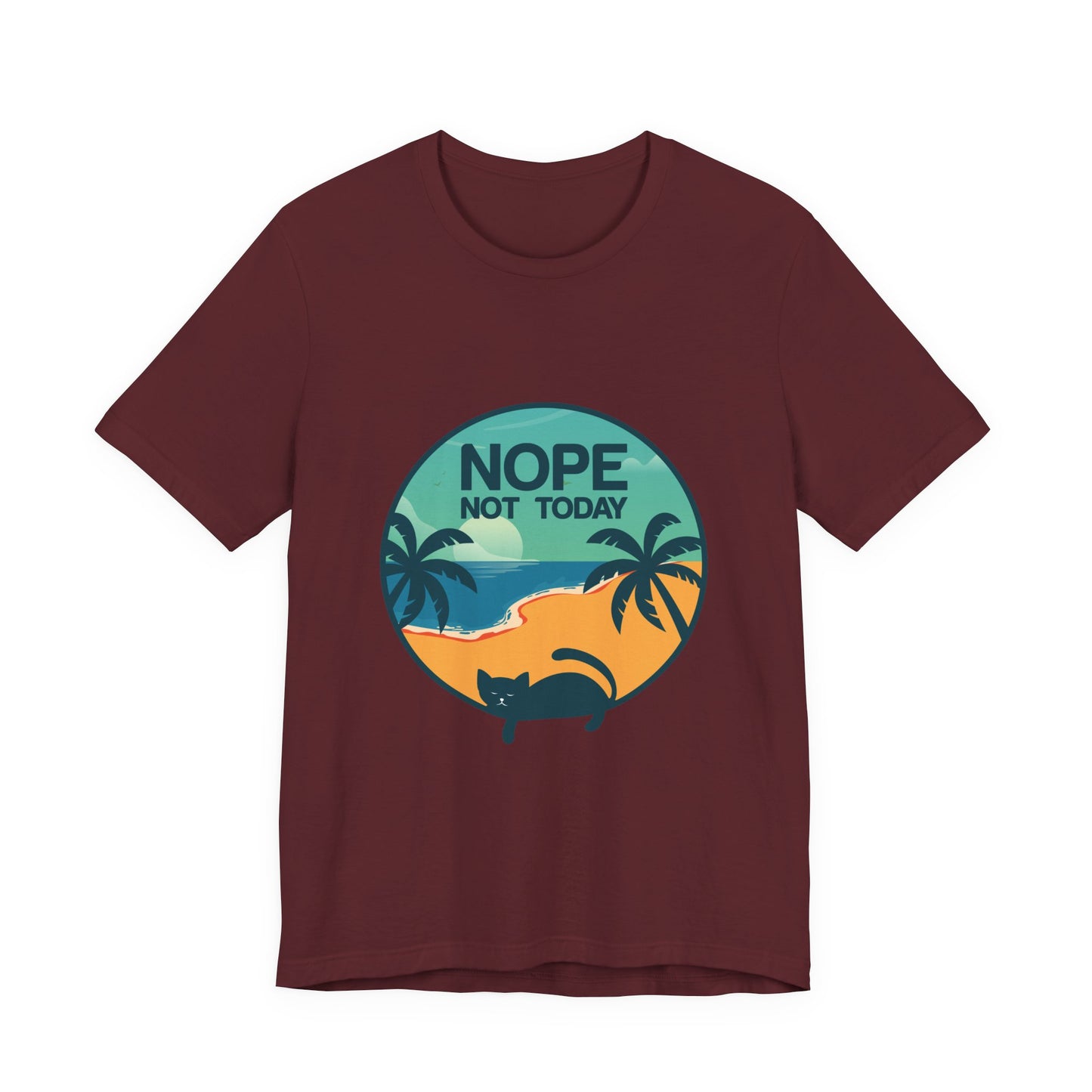 Nope Not Today Beach Cat Tee