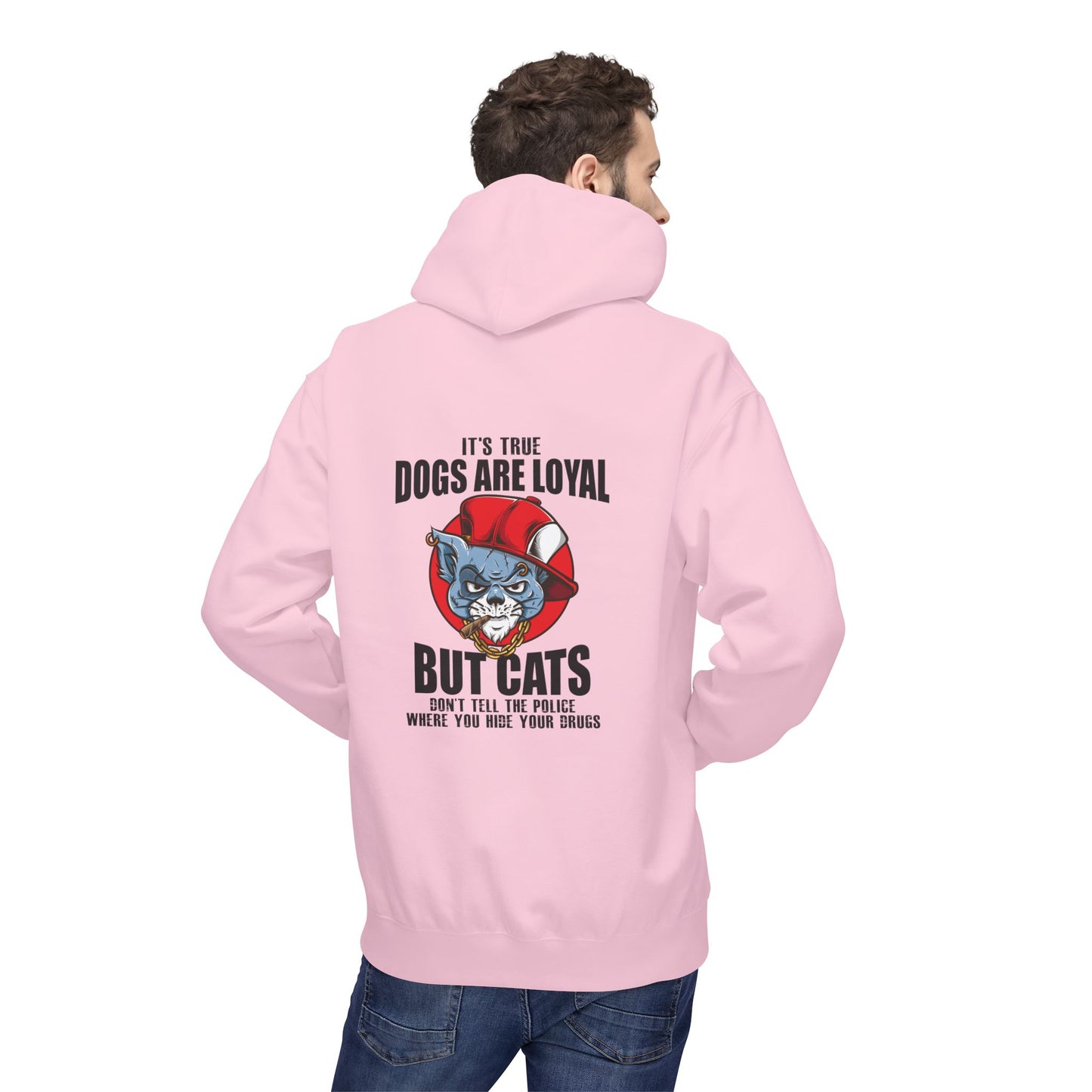Hoodie — "Dogs Are Loyal But Cats Don’t Tell the Police" Graphic Cat Lover Pullover
