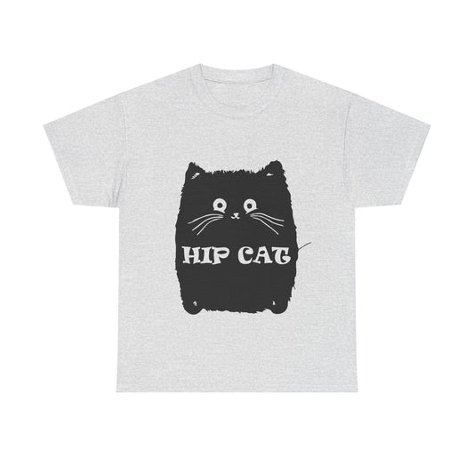 Funny Hip Cat Unisex Heavy Cotton Tee