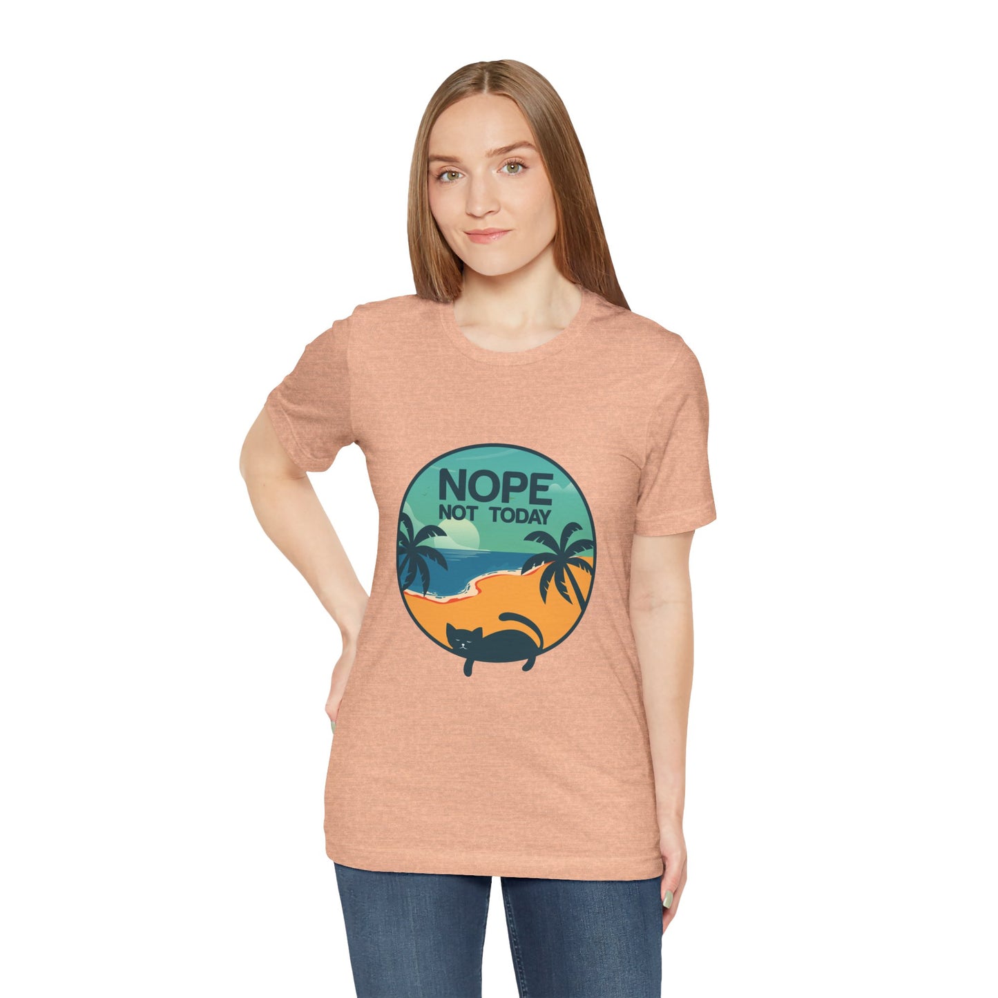 Nope Not Today Beach Cat Tee