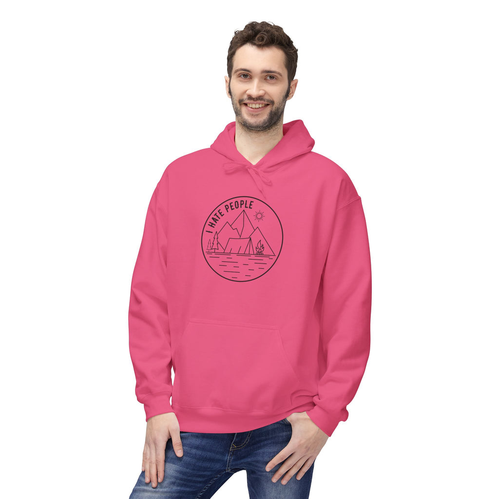 Adventure Camp Hoodie — 'Make People' Minimal Mountain & Lake Design