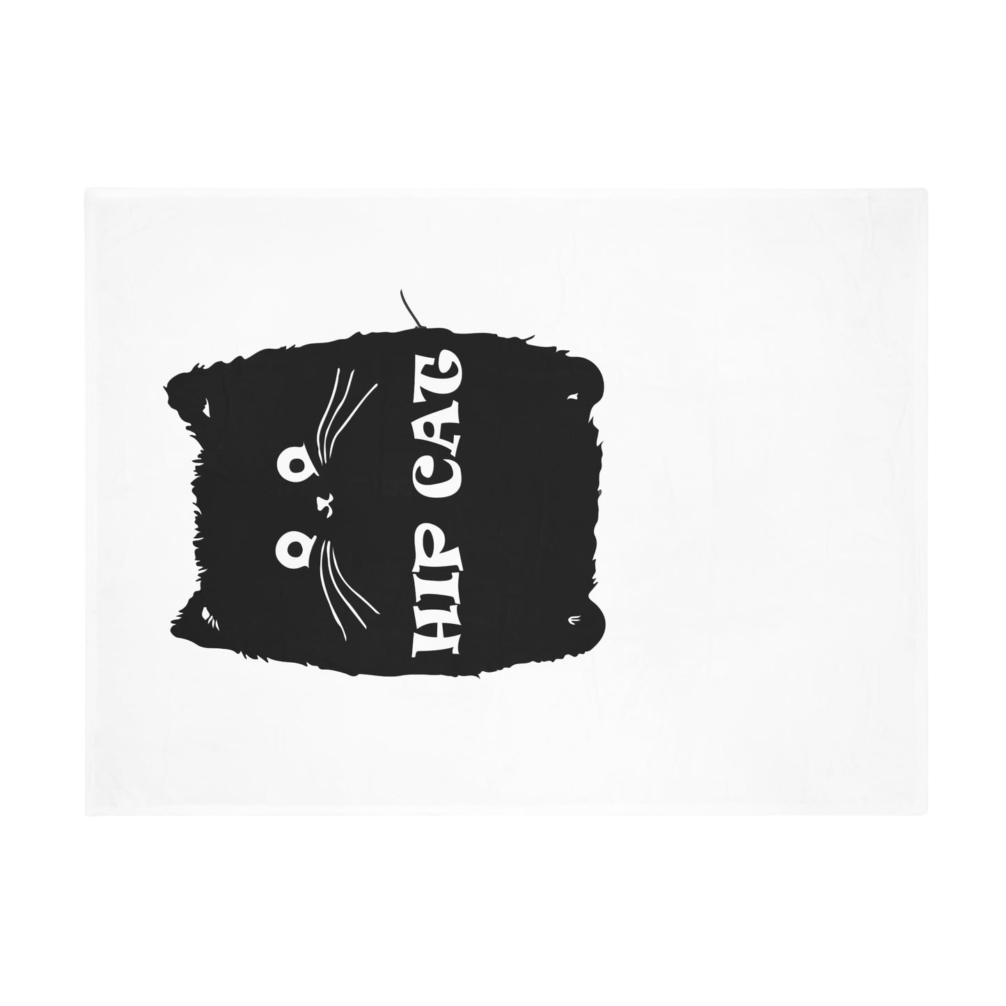 Hip Cat Plush Fleece Blanket – Cute Black Cat Graphic Throw