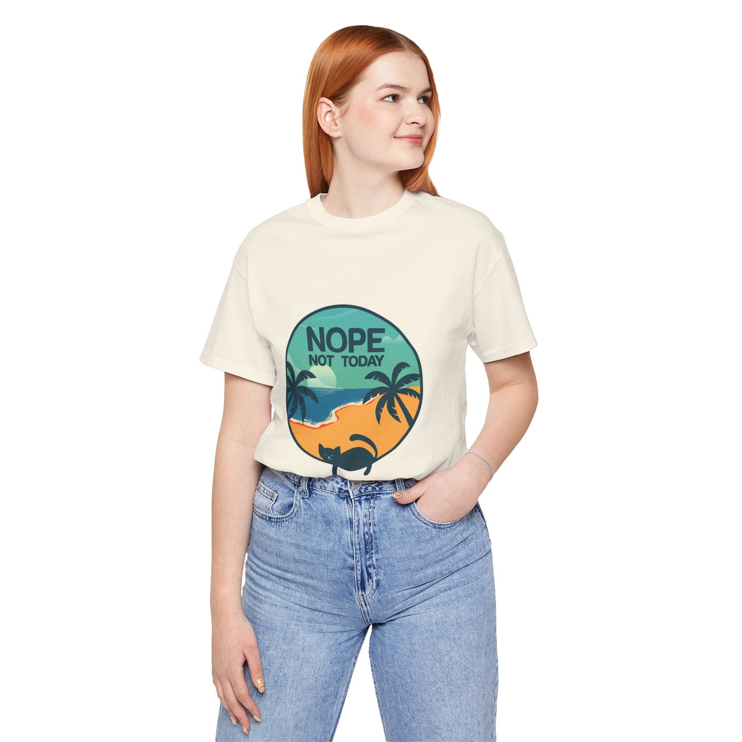 Nope Not Today Beach Cat Tee