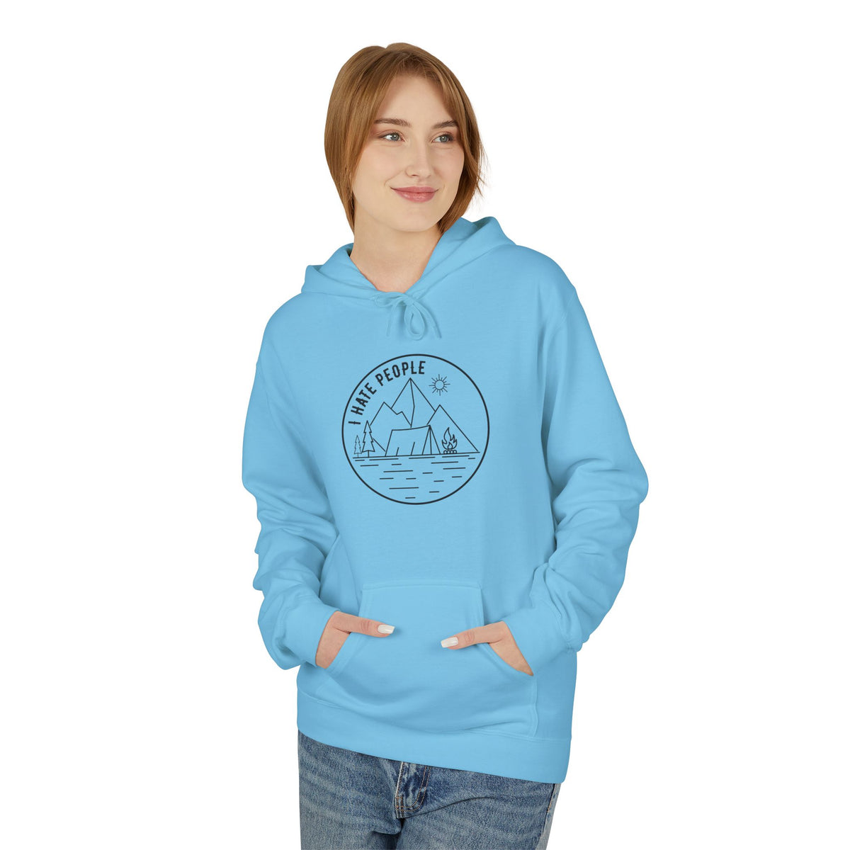 Adventure Camp Hoodie — 'Make People' Minimal Mountain & Lake Design