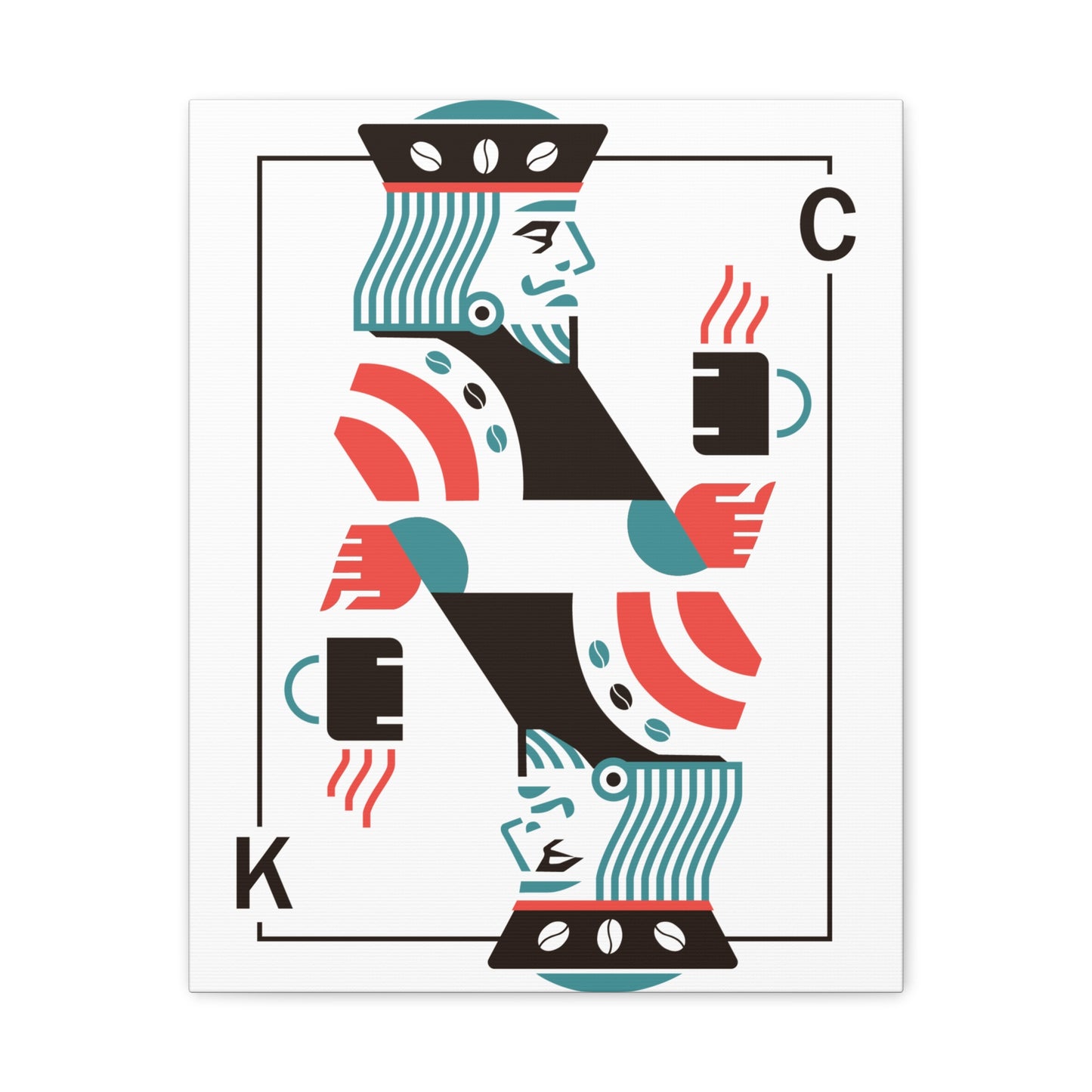 Coffee King Canvas Art — Modern Playing Card Wall Print