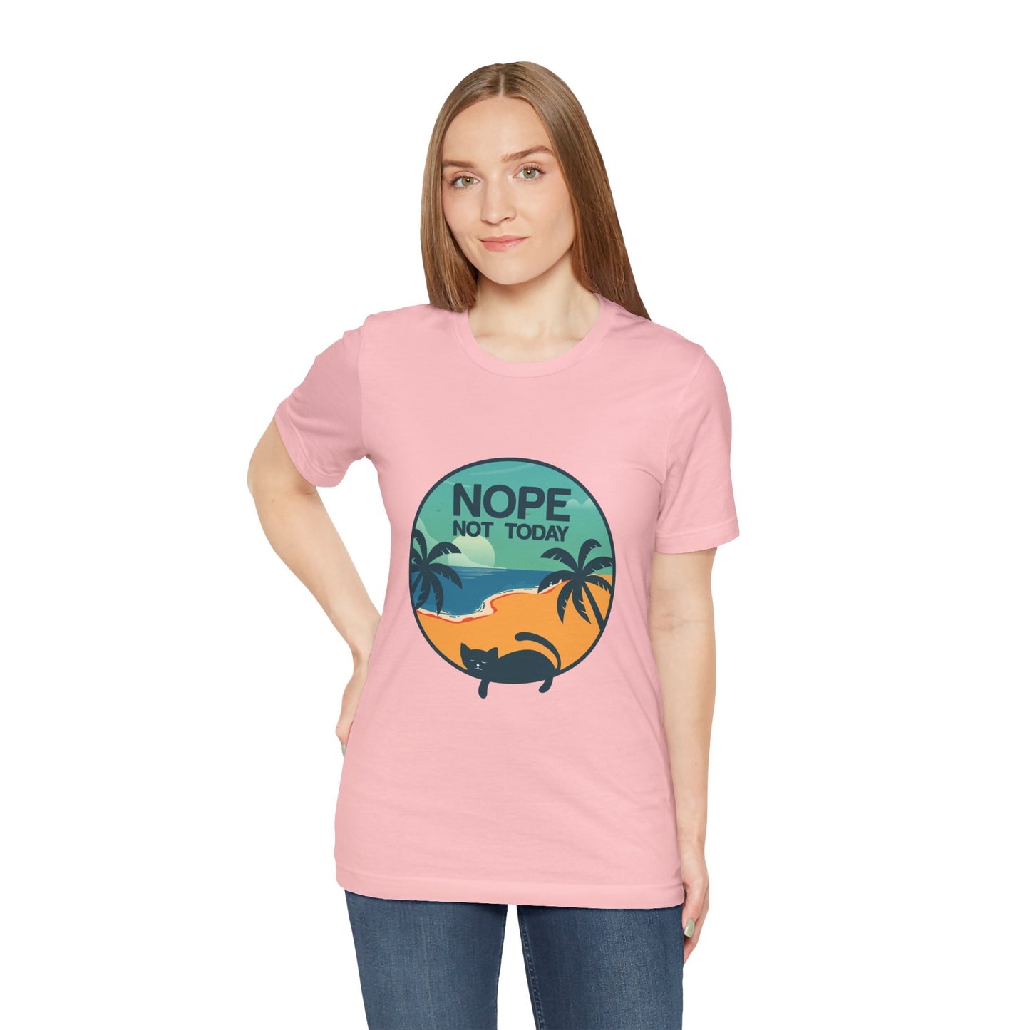 Nope Not Today Beach Cat Tee