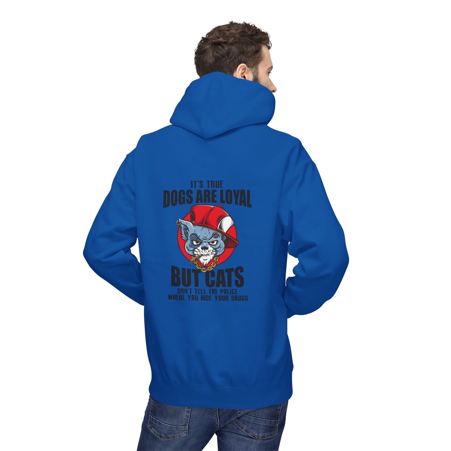 Hoodie — "Dogs Are Loyal But Cats Don’t Tell the Police" Graphic Cat Lover Pullover