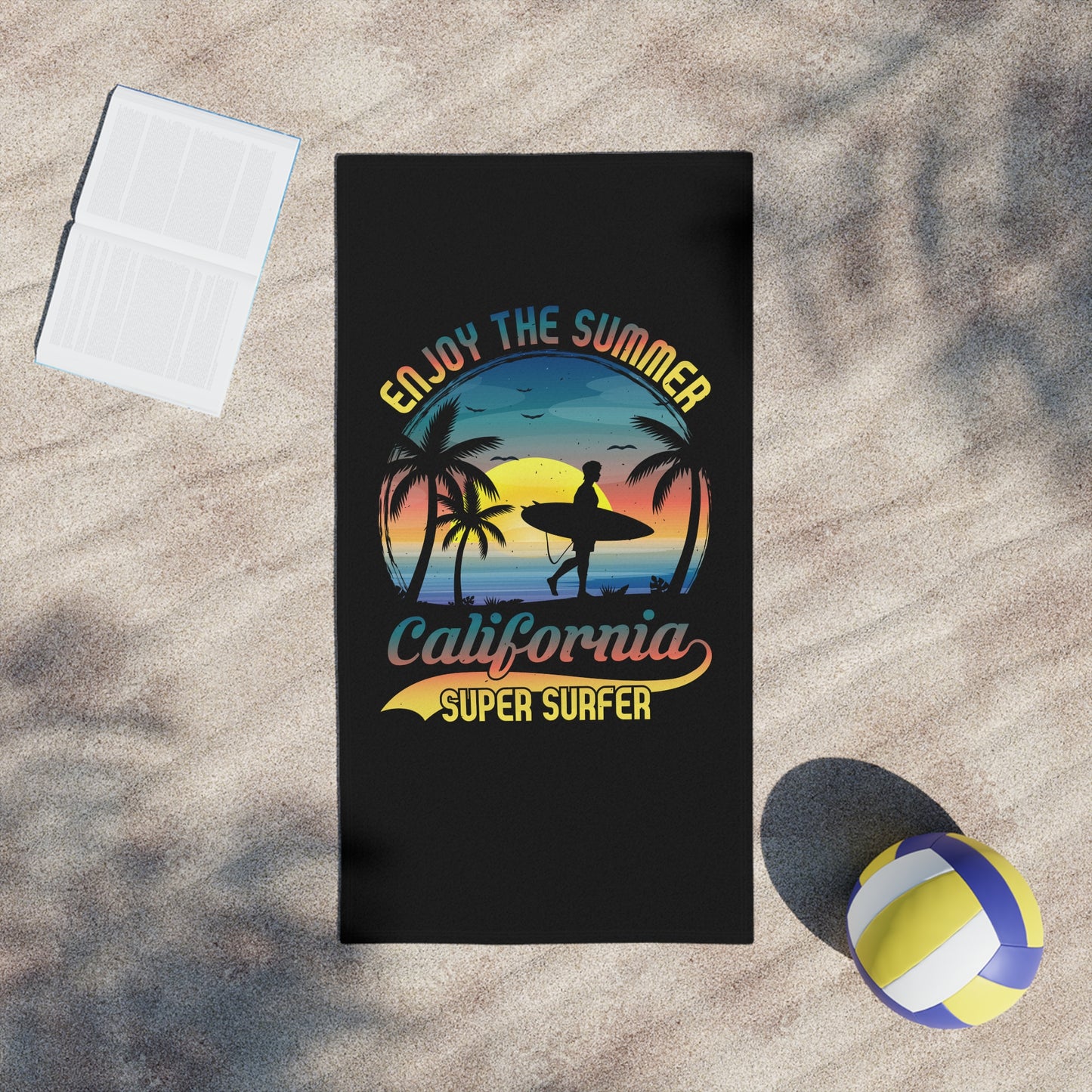 California Super Surfer Beach Towel — Enjoy the Summer Surf Design