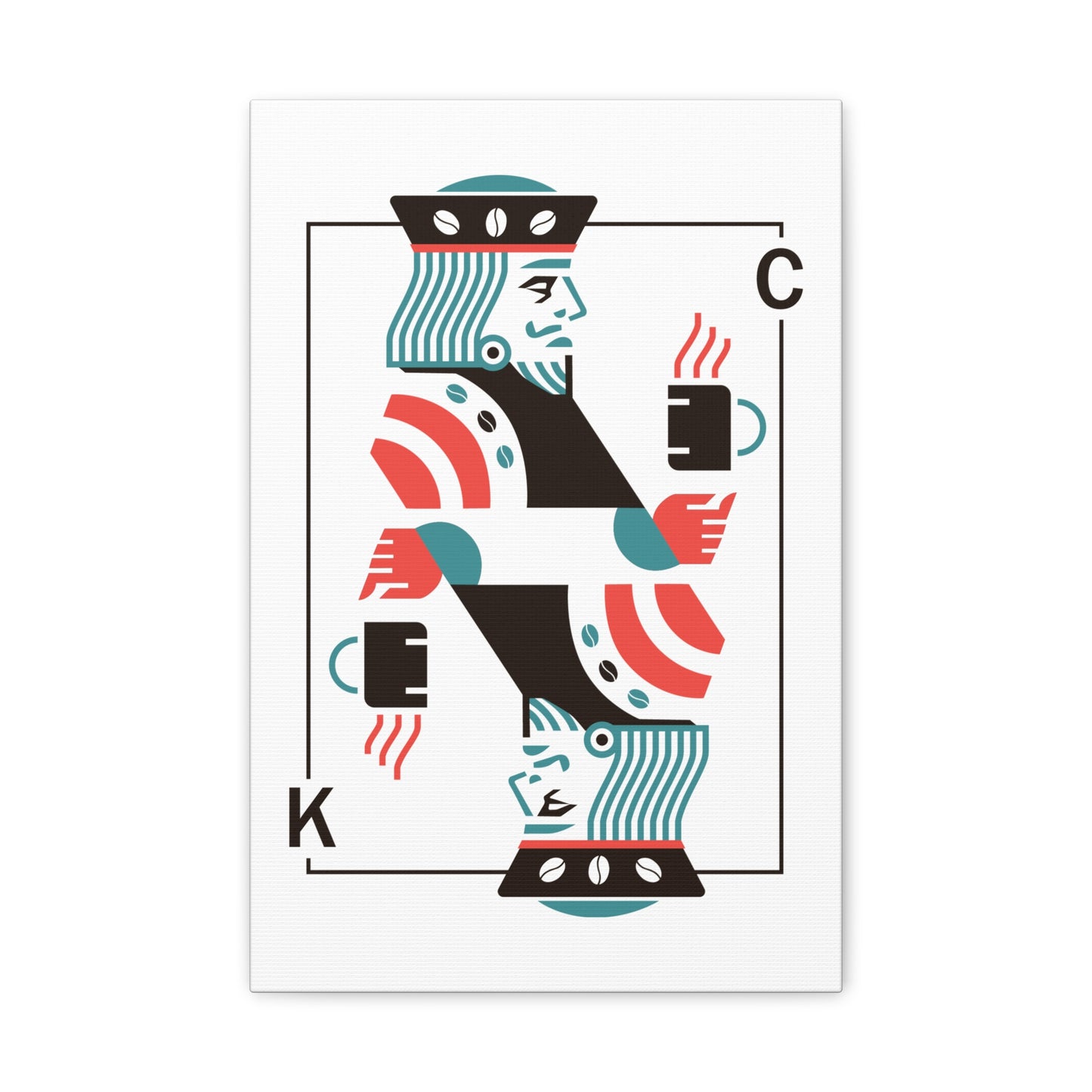 Coffee King Canvas Art — Modern Playing Card Wall Print