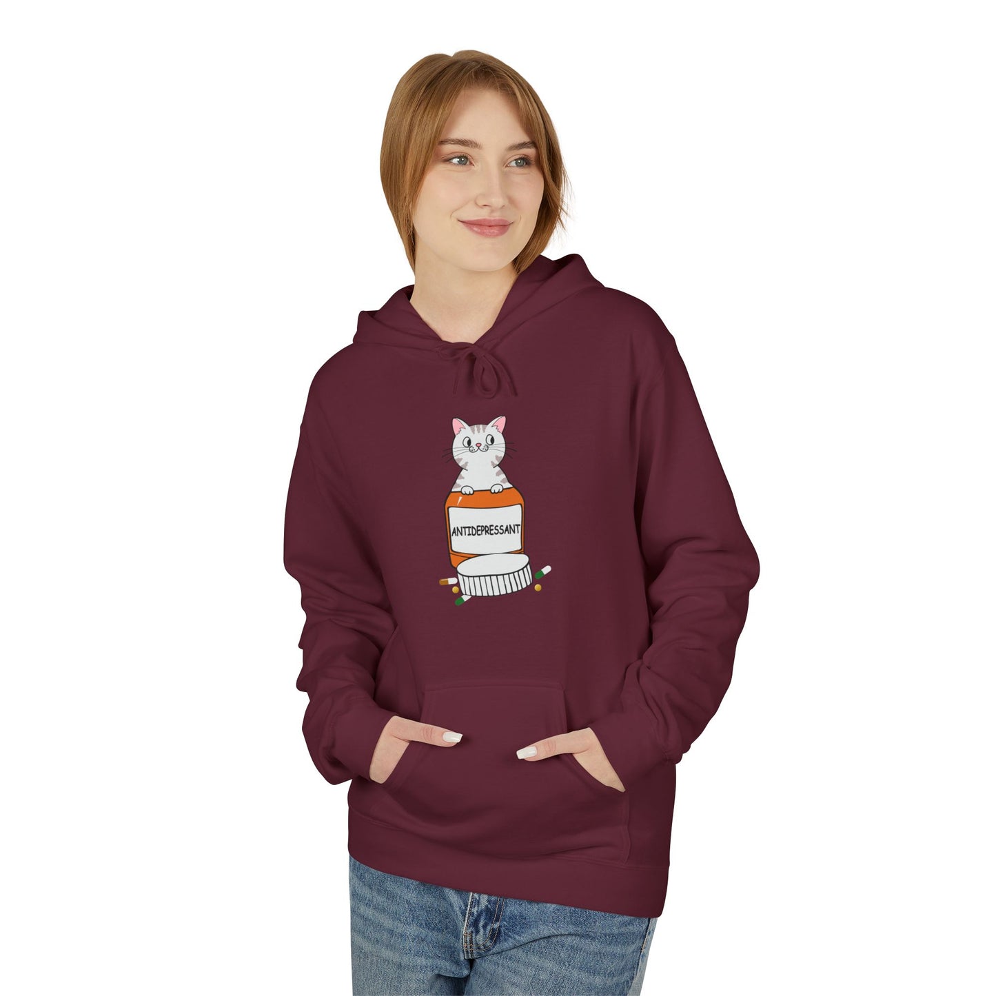 Cute Bunny in Medicine Bottle Hoodie — 'Anti Hiss' Graphic Pullover