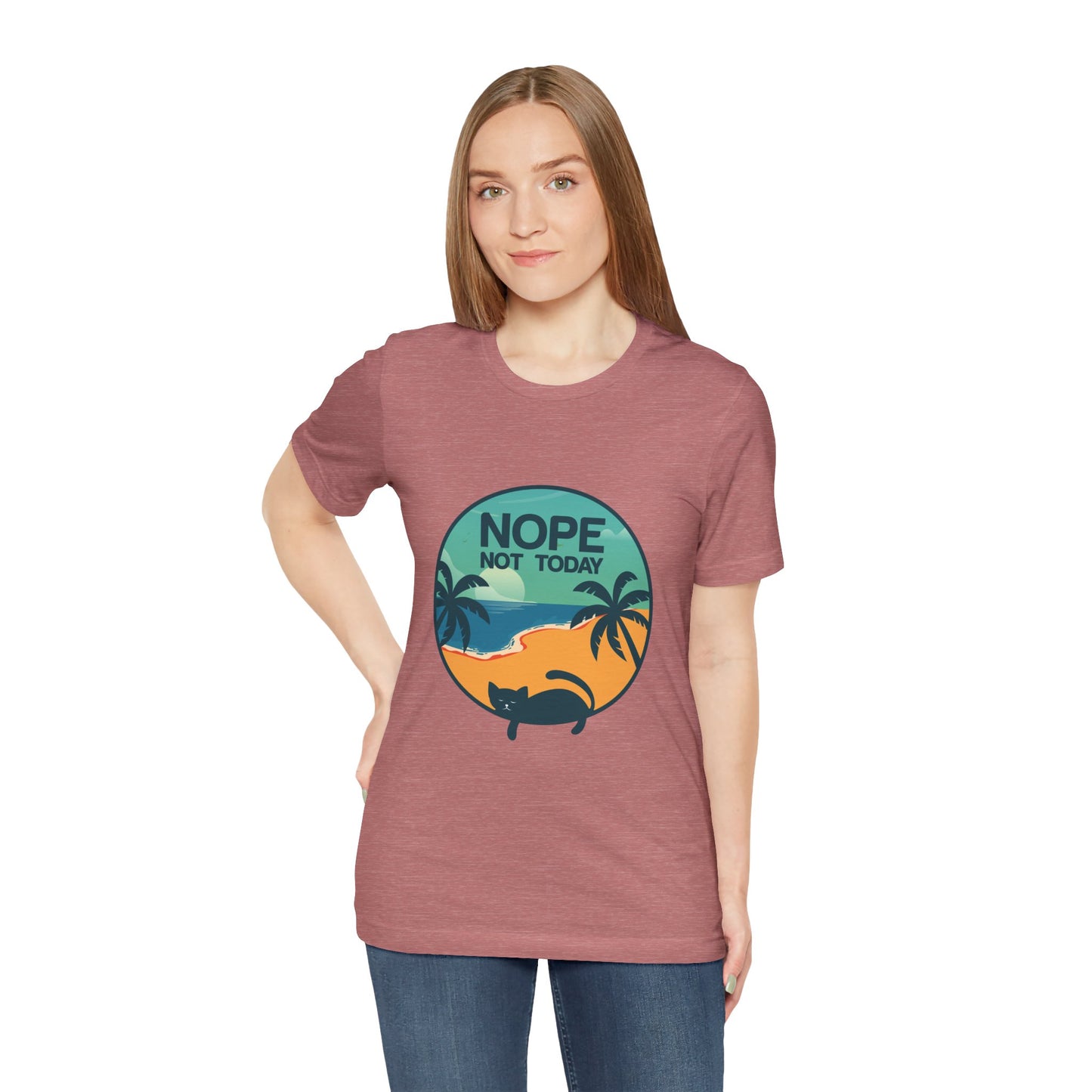 Nope Not Today Beach Cat Tee