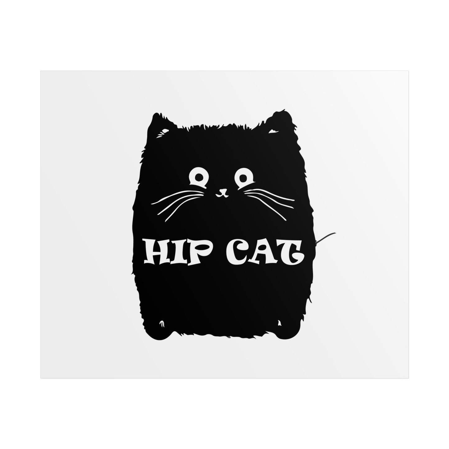 Hip Cat Poster — Cute Black Cat Wall Art Print
